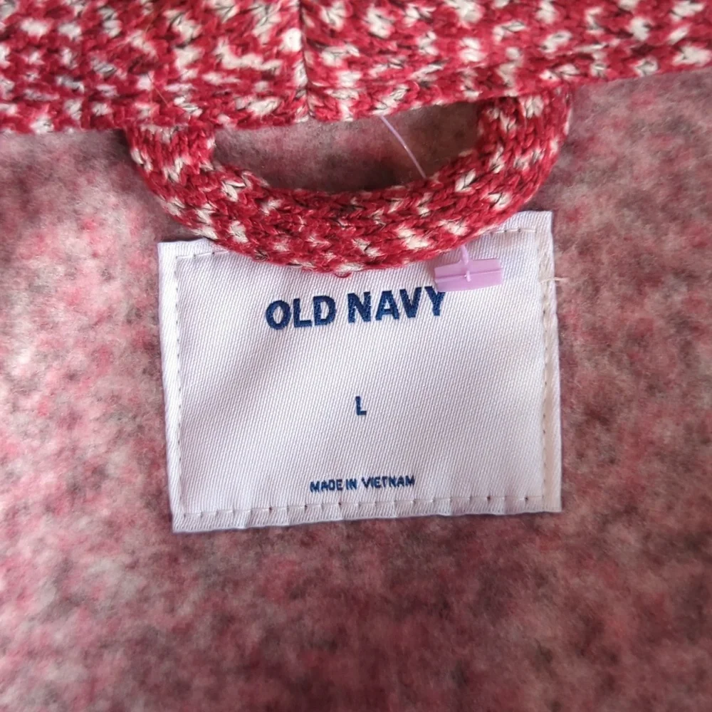 Old Navy pink tweed herringbone overcoat - Picture 2 of 2